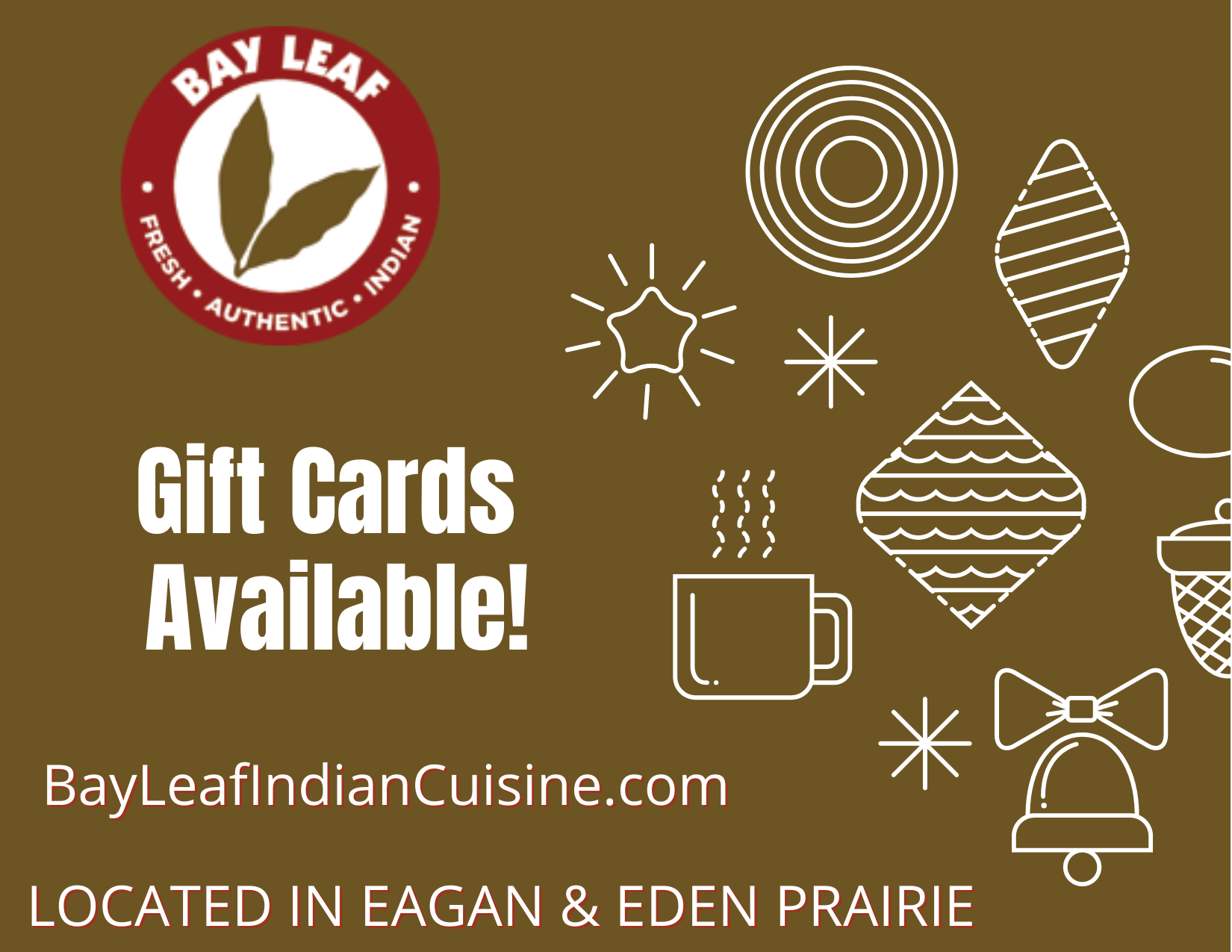 Bay Leaf Gift Card restaurant in Eden Prairie MN